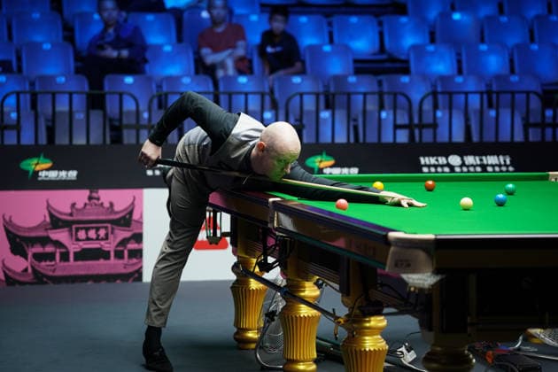 WUHAN, CHINA - AUGUST 23: Chris Wakelin of England plays a shot in the first round match against Jordan Brown of Northern Ireland on day 1 of Wuhan Open 2026 at the Optics Valley Gymnasium of Huazhong University of Science and Technology on August 23, 2026 in Wuhan, Hubei Province of China.  Copyright: xTaixChengzhex 111661654916