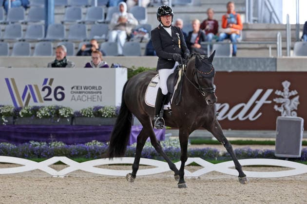 Bronze, 3. Platz , Heidemarie Dresing (GER, Deutschland, Germany) - Grade II - mit Pferd Poesie, FEI Para Dressage World Championship, WM, Weltmeisterschaft Grade II Para Grand Prix Freestyle Individual Final Allianz-Prize, Dressur, FEI Para Dressage World Championship 2026, FEI Para Dressur Weltmeisterschaft Aachen 2026, Para, körperlichen Einschränkungen oder Sehbehinderungen, Fünf Startklassen (Grade I bis V) sorgen für faire Vergleiche je nach Grad der körperlichen Funktionseinschränkung, Die Para-Dressur ist der einzige paralympische Reitsportart, AACHEN - FEI World Championships 2026, Weltfest des Pferdesports, Reitsport Weltmeisterschaft 2026, Aachen 2026, Welcome Home 2026, Aachener Soers, 11. bis 23. August 2026, Reitsport, 23.08.2026, Aachen Aachener Soers Deutschland *** Bronze, 3rd place, Heidemarie Dresing GER, Germany, Grade II with horse Poesie, FEI Para Dressage World Championship Grade II Para Grand Prix Freestyle Individual Final Allianz Prize, Dressage, FEI Para Dressage World Championship 2026, FEI Para Dressage World Championships Aachen 2026, Para, physical limitations or visual impairments, five competition classes (Grades I through V) ensure fair competition based on the degree of physical functional limitation, Para Dressage is the only Paralympic equestrian sport, AACHEN FEI World Championships 2026, World Equestrian Festival, 2026 World Equestrian Championships, Aachen 2026, Welcome Home 2026, Aachen Soers, August 11–23, 2026, Equestrian Sports, August 23, 2026, Aachen Soers, Germany