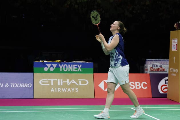 Thom Gicquel of France and Delphine Delrue of France in action during a final match of mix double during the BWF World Championships 2026 at Indira Gandhi Indoor Stadium, in New Delhi on August 23, 2026. New Delhi India Copyright: xAnshumanxAkashx