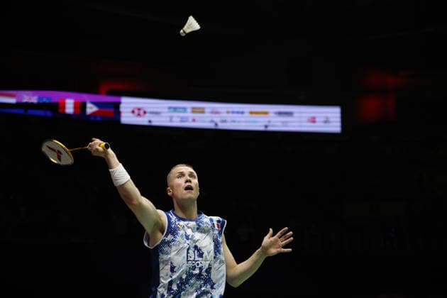 Thom Gicquel of France and Delphine Delrue of France in action during a final match of mix double during the BWF World Championships 2026 at Indira Gandhi Indoor Stadium, in New Delhi on August 23, 2026. New Delhi India Copyright: xAnshumanxAkashx