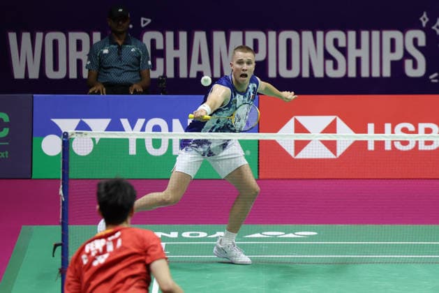 Thom Gicquel and Delphine Delrue Badminton World Champions - New Delhi Thom Gicquel of France and Delphine Delrue of France compete in the final match of mixed doubles during the BWF World Championships 2026 at Indira Gandhi Indoor Stadium in New Delhi, India on August 23, 2026. Photo by Anshuman Akash ABACAPRESS.COM New Delhi India  Copyright: xAkashxAnshuman ABACAx