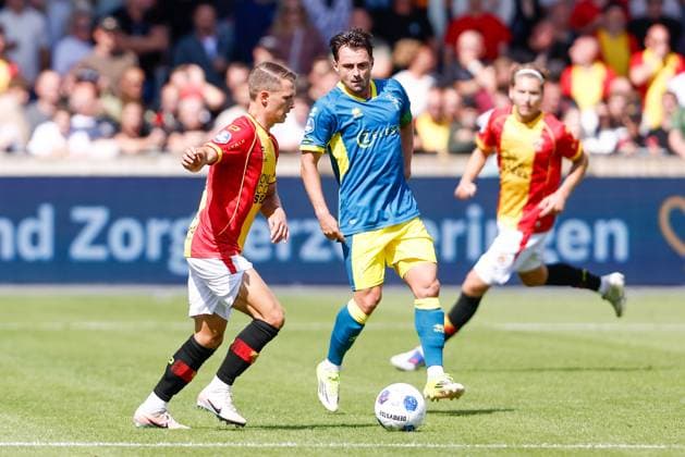 DEVENTER , 23-08-2026 , Stadium De Adelaarshorst , season 2026 2027 , Dutch Eredivisie football . match between Go Ahead Eagles and ADO Den Haag, Picture shows ADO Den Haag player Daryl van Mieghem Go Ahead Eagles - ADO  x205969858x Copyright:
