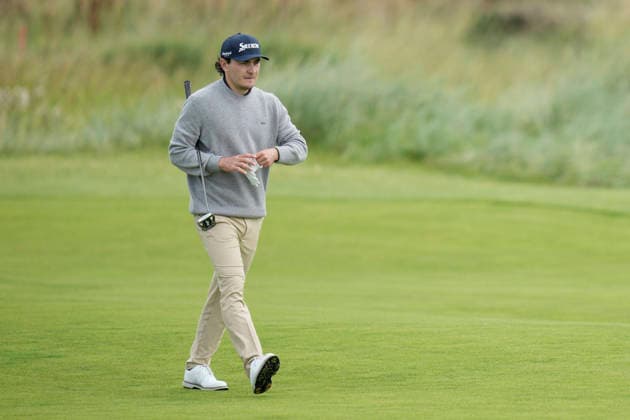BALMEDIE, SCOTLAND - AUG 23: Maximilian Steinlechner (AUT) walks up the second fairway during Round 4 at the 2026 Nexo Championship at the Trump International Golf Links, Balmedie on August 23, 2026 in Aberdeenshire, Scotland The 2026 Nexo Championship