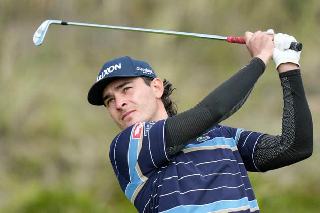 BALMEDIE, SCOTLAND - AUG 23: Maximilian Steinlechner (AUT) plays from the third tee during Round 4 at the 2026 Nexo Championship at the Trump International Golf Links, Balmedie on August 23, 2026 in Aberdeenshire, Scotland The 2026 Nexo Championship