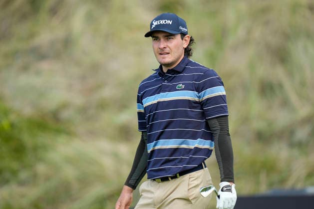 BALMEDIE, SCOTLAND - AUG 23: Maximilian Steinlechner (AUT) walks from the third tee during Round 4 at the 2026 Nexo Championship at the Trump International Golf Links, Balmedie on August 23, 2026 in Aberdeenshire, Scotland The 2026 Nexo Championship