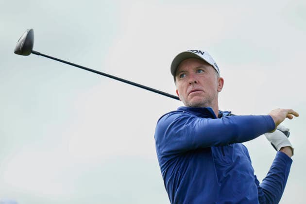 BALMEDIE, SCOTLAND - AUG 23: Martin Laird (SCO) plays from the eighth tee during Round 4 at the 2026 Nexo Championship at the Trump International Golf Links, Balmedie on August 23, 2026 in Aberdeenshire, Scotland The 2026 Nexo Championship