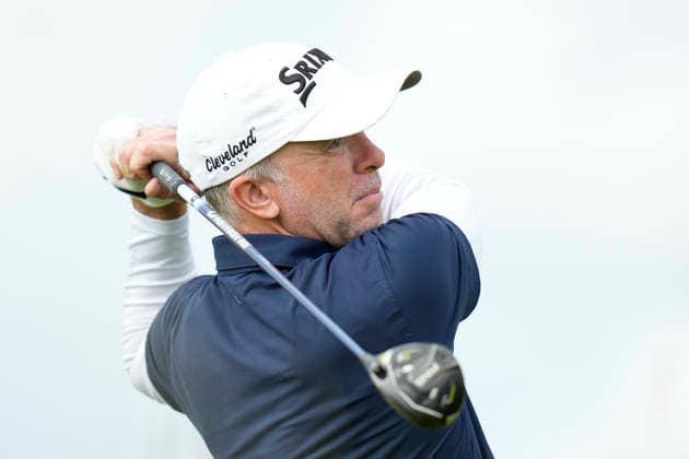 BALMEDIE, SCOTLAND - AUG 23: Martin Laird (SCO) plays from the ninth tee during Round 4 at the 2026 Nexo Championship at the Trump International Golf Links, Balmedie on August 23, 2026 in Aberdeenshire, Scotland The 2026 Nexo Championship