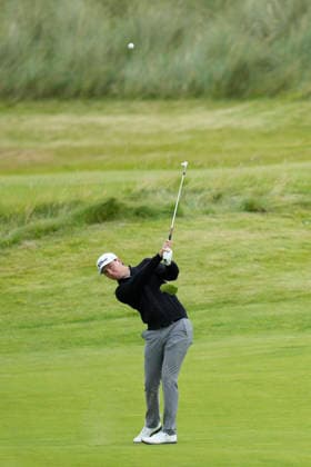 BALMEDIE, SCOTLAND - AUG 23: Jovan Rebula (RSA) plays from the first fairway during Round 4 at the 2026 Nexo Championship at the Trump International Golf Links, Balmedie on August 23, 2026 in Aberdeenshire, Scotland The 2026 Nexo Championship