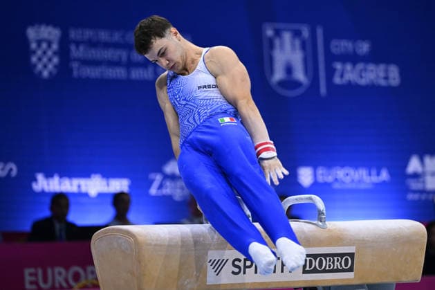 IPA87725146 - Pietro MAZZOLA (ITA) on the pommel horse during the European Men s Artistic Gymnastics Championships in Zagreb, Croatia, on August 23, 2026  Copyright: xFilippoxTomasi IPAxSportx xx 87725146