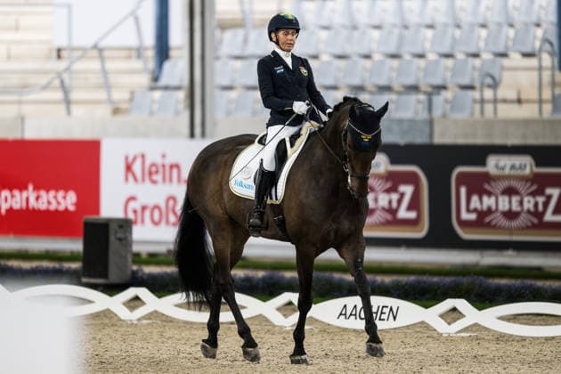 260823 Lotta Wallin of Sweden with horse Questionmark compete in the Para Dressage Grand Prix Freestyle Individual Final Grade IV during day 13 of the 2026 FEI World Championships on August 23, 2026 in Aachen. Photo: Emma Wallskog BILDBYRAN kod EW EW0701 ridsport equestrian rid-vm 2026 2026 fei world championships bbeng ridsport-vm dressyr dressage para dressage paradressyr *** August 23, 2026: Lotta Wallin of Sweden, riding Questionmark, competed in the Para Dressage Grand Prix Freestyle Individual Final, Grade IV, on Day 13 of the 2026 FEI World Championships, 2026 in Aachen. Photo by Emma Wallskog, BILDBYRAN, code EW EW0701. equestrian sports, 2026 World Championships, 2026 FEI World Championships, para dressage  Copyright: EMMAxWALLSKOG BB260823EW018