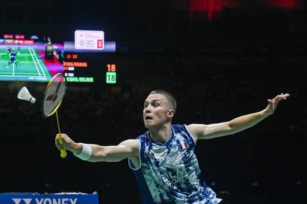 India BWF Championships 2026 Thom Gicquel of France and Delphine Delrue, who is not pictured, compete against Feng Yan Zhe and Huang Dong Ping of China during the Mixed Doubles Finals of the BWF World Championships in New Delhi, India, on August 23, 2026. New Delhi Delhi India  Copyright: xKabirxJhangianix originalFilename:jhangiani-indiabwf260823_npQqr.jpg