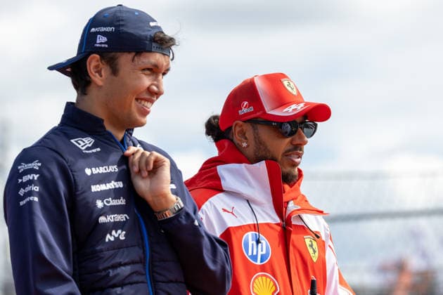 August 23, 2026, Zandvoort, North Holland, Nederland: Alex Albon (THA Williams) and Lewis Hamilton (GBR Ferrari) during the Formula 1 Dutch Grand Prix 2026. Zandvoort Nederland - ZUMAl234 20260823_znp_l234_016 Copyright: xGabrielxLopezx