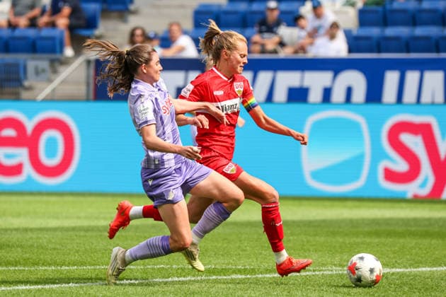 Chiara Marie Hahn (TSG 1899 Hoffenheim, 23), Maximiliane Rall (VfB Stuttgart, 8) Fussball: Google Pixel Frauen-Bundesliga, 1. Spieltag, TSG 1899 Hoffenheim vs. VfB Stuttgart am 23.08.2026 in Sinsheim (SNP Arena), Deutschland Sinsheim SNP Arena Deutschland *** Chiara Marie Hahn, TSG 1899 Hoffenheim, 23; Maximiliane Rall, VfB Stuttgart, 8; Soccer; Google Pixel; Women s Bundesliga; Matchday 1, TSG 1899 Hoffenheim vs. VfB Stuttgart on August 23, 2026, at Sinsheim SNP Arena, Germany Sinsheim SNP Arena, Germany Copyright: xFranzxReindelx