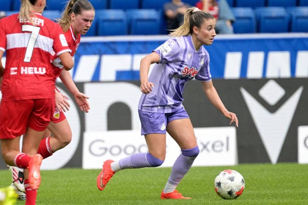 Janna Grimm (TSG 1899 Hoffenheim Frauen, 26) am mit Ball GER, TSG 1899 Hoffenheim vs. VFB Stuttgart , Google Pixel Frauen-Bundesliga, 1.Spieltag, Saison 2026 2027, 23.08.2026 DFB DFL regulations prohibit any use of photographs as image sequences and or quasi-video GER, TSG 1899 Hoffenheim vs. VFB Stuttgart , Google Pixel Frauen-Bundesliga, 1.Spieltag, Saison 2026 2027, 23.08.2026 Sinsheim *** Janna Grimm, TSG 1899 Hoffenheim Women, 26, with the ball (GER), TSG 1899 Hoffenheim vs. VFB Stuttgart, Google Pixel Women s Bundesliga, Matchday 1, 2026–2027 season, August 23, 2026 DFB DFL regulations prohibit any use of photographs as image sequences and or quasi-video GER, TSG 1899 Hoffenheim vs. VFB Stuttgart, Google Pixel Women’s Bundesliga, Matchday 1, 2026–2027 season, August 23, 2026, Sinsheim Copyright: xEibner-Pressefotox EP_TBR