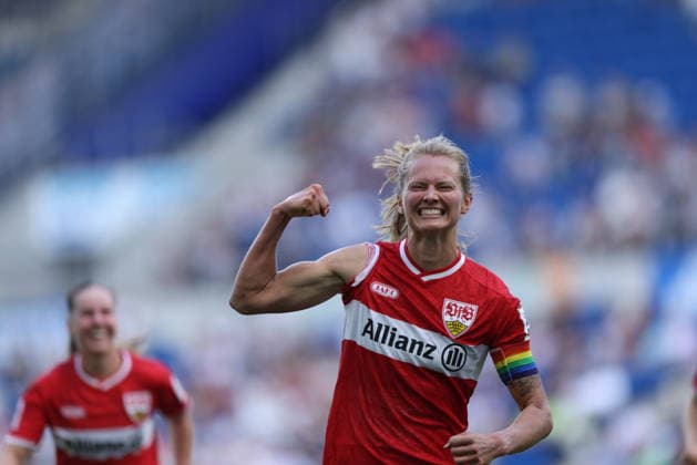 GER, Sinsheim, TSG Hoffenheim vs VfB Stuttgart, Google Pixel Frauen Bundesliga, Fussball, DFB, Spielzeit 2026 2027, 1. Spieltag im Bild: Maximiliane Rall (VfB Stuttgart Frauen 8) erzielt das Tor zum 1:1, Tor, Jubel und Freude, Emotionen DFB DFL REGULATIONS PROHIBIT ANY USE OF PHOTOGRAPHS AS IMAGE SEQUENCES AND OR QUASI-VIDEO, 23.08.2026 *** GER, Sinsheim, TSG Hoffenheim vs. VfB Stuttgart, Google Pixel Women s Bundesliga, Soccer, DFB, 2026–2027 Season, Matchday 1 in Pictures: Maximiliane Rall of VfB Stuttgart Women s Team 8 scores the goal to tie the game at 1–1, Goal, celebration and joy, emotions. DFB and DFL regulations prohibit any use of photographs as image sequences and or quasi-video. August 23, 2026 Copyright: HMBxMedia HendrikxHamelau