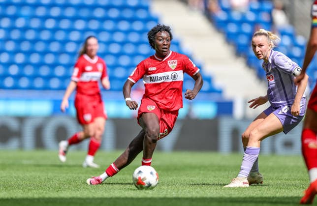 GER, Sinsheim, TSG Hoffenheim vs VfB Stuttgart, Google Pixel Frauen Bundesliga, Fussball, DFB, Spielzeit 2026 2027, 1. Spieltag im Bild: Mira Arouna (VfB Stuttgart Frauen 21) DFB DFL REGULATIONS PROHIBIT ANY USE OF PHOTOGRAPHS AS IMAGE SEQUENCES AND OR QUASI-VIDEO, 23.08.2026 *** GER, Sinsheim, TSG Hoffenheim vs. VfB Stuttgart, Google Pixel Women s Bundesliga, Soccer, DFB, 2026–2027 Season, Matchday 1 in Pictures: Mira Arouna, VfB Stuttgart Women’s U-21, DFB, DFL. REGULATIONS PROHIBIT ANY USE OF PHOTOGRAPHS AS IMAGE SEQUENCES AND OR QUASI-VIDEO, August 23, 2026 Copyright: HMBxMedia HendrikxHamelau