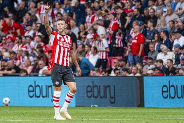 EINDHOVEN - Ivan Perisic of PSV Eindhoven celebrates his team s second goal during the Eredivisie match between PSV Eindhoven and FC Groningen at the Philips Stadium on August 23, 2026, in Eindhoven, the Netherlands. KEVIN SENDERS ANP Eredivisie 2026 27 xVIxANPxSportx xMarcelxterxBalsxIVx 566101454 originalFilename: 566101454.jpg