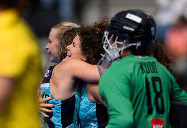 Day Nine Holly Hunt of England celebrates scoring her first goal and the team™s second against Japan during the Pool G match in the 2026 FIH Hockey World Cup at Wagener Stadium, Amstelveen 23 08 2026 UK Newspapers OUT Copyright: xGraemexWilcocksonx FIL-23821-0030