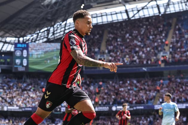 Premier League: Manchester City v Bournemouth Marcus Tavernier of Bournemouth celebrates his goal to make it 0-1 during the Premier League match Manchester City vs Bournemouth at Etihad Stadium, Manchester, United Kingdom on 23 August 2026 (Photo by Mark Cosgrove News Images) Manchester Etihad Stadium Greater Manchester United, ManU Kingdom Copyright: xMarkxCosgrove NewsxImagesx