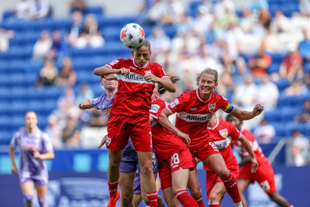 GER, Sinsheim, TSG Hoffenheim vs VfB Stuttgart, Google Pixel Frauen Bundesliga, Fussball, DFB, Spielzeit 2026 2027, 1. Spieltag im Bild v.l.: Dafina Redzepi (VfB Stuttgart Frauen 7), Maximiliane Rall (VfB Stuttgart Frauen 8) DFB DFL REGULATIONS PROHIBIT ANY USE OF PHOTOGRAPHS AS IMAGE SEQUENCES AND OR QUASI-VIDEO, 23.08.2026 *** GER, Sinsheim, TSG Hoffenheim vs. VfB Stuttgart, Google Pixel Women s Bundesliga, Soccer, DFB, 2026–2027 Season, Matchday 1 in pictures (from left): Dafina Redzepi, VfB Stuttgart Women s Team 7, Maximiliane Rall, VfB Stuttgart Women 8. DFB and DFL regulations prohibit any use of photographs as image sequences and or quasi-video. August 23, 2026 Copyright: HMBxMedia HendrikxHamelau