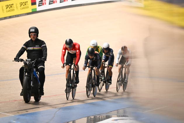 2026 UCI Junior Track World Championships Picture by Mathew Wells SWpix.com - 23 08 2026 - Cycling - 2026 UCI Junior Track World Championships - Heusden-Zolder, Flanders, Belgium - Men Keirin Round 2 - Sheldon Drewitt of Canada Copyright: x xSWpix.comx(t axPhotographyxHubxLtd)xMathewxWells SWpix.comx SWP-3030-19198
