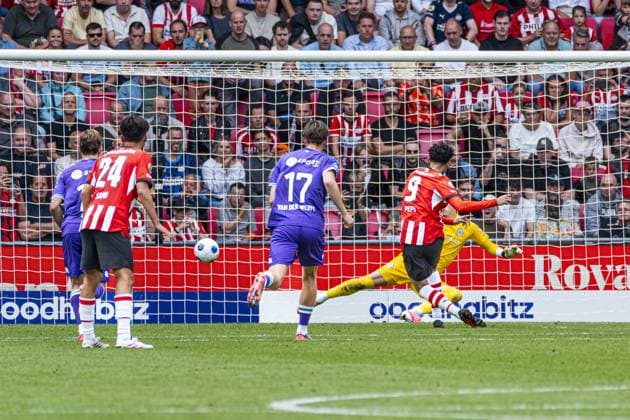 EINDHOVEN - Ricardo Pepi of PSV Eindhoven scores his team s second goal during the Eredivisie match between PSV Eindhoven and FC Groningen at the Philips Stadium on August 23, 2026, in Eindhoven, the Netherlands. KEVIN SENDERS ANP Eredivisie 2026 27 xVIxANPxSportx xMarcelxterxBalsxIVx 566103249 originalFilename: 566103249.jpg