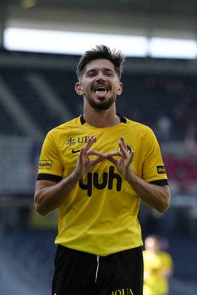 Bern, Switzerland - August 23: Armin Gigovic (8 YB) celebrates his goal during the Brack Super League match between BSC Young Boys and FC Vaduz at Stadion Wankdorf on August 23, 2026 in Bern, Switzerland.  Copyright: xKjetilxWaberx xSPPx Sportspressphoto_SPR213553