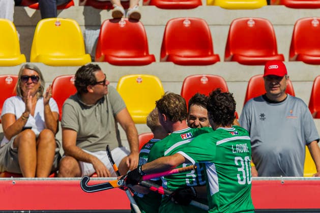 2026 Men s FIH Hockey World Cup, Belfius Hockey Arena, Wavre, Belgium 23 8 2026 France vs Ireland Ireland™s Jeremy Duncan celebrates with Peter Brown and Sam Hyland after scoring his sides first goal of the match Jeremy Duncan celebrates with Peter Brown and Sam Hyland after scoring his sides first goal of the match 23 8 2026  Copyright: xx RJ2_1164 20260823