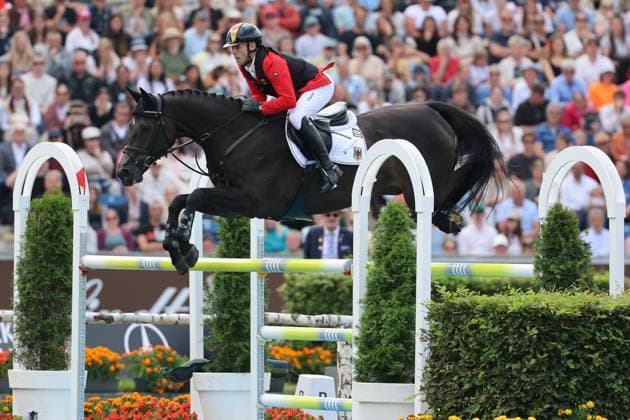 Marcus Ehning (GER, Deutschland) mit Pferd Coolio 42, Springen, FEI Jumping World Championship, WM, Weltmeisterschaft , FEI Jumping World Championship, Competition Individual Final, Longines-Prize, Longines-Preis, Finale Einzelwertung, Jumping , AACHEN - FEI World Championships 2026, Weltfest des Pferdesports, Reitsport Weltmeisterschaft 2026, Aachen 2026, Welcome Home 2026, Aachener Soers, 11. bis 23. August 2026, Reitsport, 23.08.2026, Aachen Aachener Soers Deutschland *** Marcus Ehning (GER), Germany, riding Coolio 42, Show Jumping, FEI Jumping World Championship, FEI Jumping World Championship, Individual Final, Longines Prize, Jumping, AACHEN FEI World Championships 2026, World Festival of Equestrian Sports, 2026 World Equestrian Games, Aachen 2026, Welcome Home 2026, Aachen Soers, August 11–23, 2026, Equestrian Sports, August 23, 2026, Aachen Soers, Germany