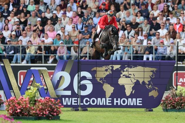 Daniel Deusser (GER, Deutschland) mit Pferd Otello de Guldenboom , Springen, FEI Jumping World Championship, WM, Weltmeisterschaft , FEI Jumping World Championship, Competition Individual Final, Longines-Prize, Longines-Preis, Finale Einzelwertung, Jumping , AACHEN - FEI World Championships 2026, Weltfest des Pferdesports, Reitsport Weltmeisterschaft 2026, Aachen 2026, Welcome Home 2026, Aachener Soers, 11. bis 23. August 2026, Reitsport, 23.08.2026, Aachen Aachener Soers Deutschland *** Daniel Deusser (GER), Germany, riding Otello de Guldenboom, Show Jumping, FEI Jumping World Championship, FEI Jumping World Championship, Individual Final, Longines Prize, Jumping, AACHEN FEI World Championships 2026, World Festival of Equestrian Sports, 2026 Equestrian World Championships, Aachen 2026, Welcome Home 2026, Aachen Soers, August 11–23, 2026, Equestrian Sports, August 23, 2026, Aachen Soers, Germany