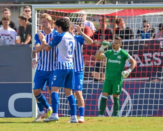 Jubel zum Tor zum 0:2 durch Falko Michel (1. FC Magdeburg, 21) GER, Bahlinger SC vs 1. FC Magdeburg, Fussball, DFB-Pokal, 1. Hauptrunde, Saison 2026 2027, 23.08.2026 DFB REGULATIONS PROHIBIT ANY USE OF PHOTOGRAPHS AS IMAGE SEQUENCES AND OR QUASI-VIDEO GER, Bahlinger SC vs 1. FC Magdeburg, Fussball, DFB-Pokal, 1. Hauptrunde, Saison 2026 2027, 23.08.2026 Bahlingen *** Celebration following Falko Michel s goal to make it 0–2, 1 FC Magdeburg, 21 GER, Bahlinger SC vs. 1 FC Magdeburg, Soccer, DFB Cup, 1st Round, 2026–2027 Season, August 23, 2026 DFB regulations prohibit any use of photographs as image sequences and or quasi-video GER, Bahlinger SC vs. 1 FC Magdeburg, soccer, DFB Cup, 1st Main Round, 2026–2027 Season, August 23, 2026, Bahlingen Copyright: xEibner-Pressefotox EP_THS