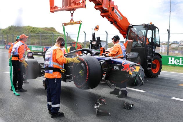 F1 - DUTCH GRAND PRIX 2026 03 VERSTAPPEN Max (nld), Red Bull Racing Ford RB22, crash accident during the Formula 1 Dutch Grand Prix 2026, 12th round of the 2026 Formula One World Championship, WM, Weltmeisterschaft from August 21 to 23, 2026 on the Circuit Zandvoort, in Zandvoort, Netherlands - ZandvoortNetherlands  Copyright: xDPPIx