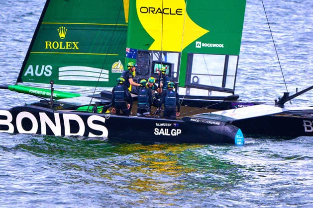GER, Sail GP, Rockwool Germany Sail Grand Prix, Sassnitz, 22.-23.08.2026, Deutschland, Samstag, 23.08.2026, Renntag 2, BONDS FLYING ROOS - Sail GP Team - Australia; Driver - Tom Slingsby, gewinnt das Finale Rennen, GER, Sail GP, Rockwool Germany Sail Grand Prix, Sassnitz, 22.-23.08.2026, Deutschland, Samstag, 23.08.2026, Renntag 2, *** GER, Sail GP, Rockwool Germany Sail Grand Prix, Sassnitz, August 22–23, 2026, Germany, Saturday, August 23, 2026, Race Day 2, BONDS FLYING ROOS Sail GP Team Australia driver Tom Slingsby wins the final race, GER, Sail GP, Rockwool Germany Sail Grand Prix, Sassnitz, August 22–23, 2026, Germany, Saturday, August 23, 2026, Race Day 2, Copyright: xClaudiusxRauchx