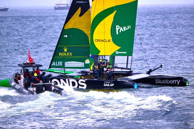 GER, Sail GP, Rockwool Germany Sail Grand Prix, Sassnitz, 22.-23.08.2026, Deutschland, Samstag, 23.08.2026, Renntag 2, BONDS FLYING ROOS - Sail GP Team - Australia; Driver - Tom Slingsby, gewinnt das Finale Rennen, GER, Sail GP, Rockwool Germany Sail Grand Prix, Sassnitz, 22.-23.08.2026, Deutschland, Samstag, 23.08.2026, Renntag 2, *** GER, Sail GP, Rockwool Germany Sail Grand Prix, Sassnitz, August 22–23, 2026, Germany, Saturday, August 23, 2026, Race Day 2, BONDS FLYING ROOS Sail GP Team Australia driver Tom Slingsby wins the final race, GER, Sail GP, Rockwool Germany Sail Grand Prix, Sassnitz, August 22–23, 2026, Germany, Saturday, August 23, 2026, Race Day 2, Copyright: xClaudiusxRauchx