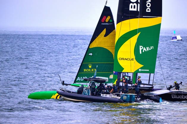 GER, Sail GP, Rockwool Germany Sail Grand Prix, Sassnitz, 22.-23.08.2026, Deutschland, Samstag, 23.08.2026, Renntag 2, BONDS FLYING ROOS - Sail GP Team - Australia; Driver - Tom Slingsby, gewinnt das Finale Rennen, GER, Sail GP, Rockwool Germany Sail Grand Prix, Sassnitz, 22.-23.08.2026, Deutschland, Samstag, 23.08.2026, Renntag 2, *** GER, Sail GP, Rockwool Germany Sail Grand Prix, Sassnitz, August 22–23, 2026, Germany, Saturday, August 23, 2026, Race Day 2, BONDS FLYING ROOS Sail GP Team Australia driver Tom Slingsby wins the final race, GER, Sail GP, Rockwool Germany Sail Grand Prix, Sassnitz, August 22–23, 2026, Germany, Saturday, August 23, 2026, Race Day 2, Copyright: xClaudiusxRauchx