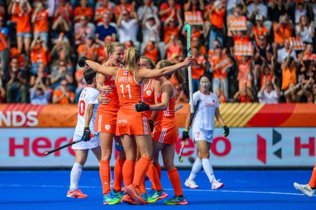 AMSTELVEEN, 23-08-2026, Wagener Stadion, FIH Hockey World Cup 2026 Women, 2026. Felice Albers scores and celebrates during the game Netherlands - China (women). Netherlands - China (women)  x205977103x Copyright: