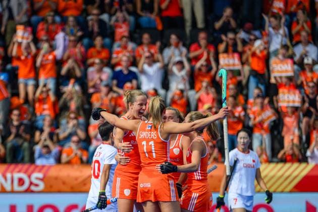 AMSTELVEEN, 23-08-2026, Wagener Stadion, FIH Hockey World Cup 2026 Women, 2026. Felice Albers scores and celebrates during the game Netherlands - China (women). Netherlands - China (women)  x205977105x Copyright: