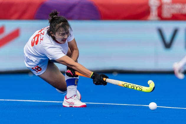 FIH Hockey World Cup: Netherlands Women v China AMSTELVEEN, NL - AUGUST 23: Zixia Ou of China during the FIH Hockey World Cup match between Netherlands Women and China at Wagener Stadion on August 23, 2026 in Amstelveen, Netherlands. Amstelveen Wagener Stadion Netherlands Content not available for redistribution in The Netherlands directly or indirectly through any third parties. Copyright: xMarcelxvanxPlateringenx