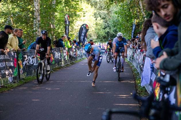 August 23, 2026, Leipzig, Saxony, Germany: LEIPZIG, GERMANY Ã¢â‚¬ AUGUST 23, 2026: Athletes compete in the inaugural IRONMAN 70.3 Leipzig in Leipzig, Germany, on August 23, 2026, marking the first edition of the middle-distance triathlon held in the city. More than 2,600 athletes from Germany and abroad took part in the event, which combines swimming, cycling and running, as spectators gathered along the course to watch the competition. More Than 2,600 Athletes Compete In Inaugural IRONMAN 70.3 Leipzig  - ZUMAq101 20260823_zna_q101_057 Copyright: xMariaxCastrox