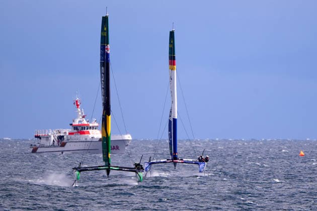 GER, Sail GP, Rockwool Germany Sail Grand Prix, Sassnitz, 22.-23.08.2026, Deutschland, Samstag, 23.08.2026, Renntag 2, BONDS FLYING ROOS - Sail GP Team - Australia; Driver - Tom Slingsby, GERMANY BY DEUTSCHE BANK - Sail GP Team - Germany; Driver - Erik Kosegarten-Heil, GER, Sail GP, Rockwool Germany Sail Grand Prix, Sassnitz, 22.-23.08.2026, Deutschland, Samstag, 23.08.2026, Renntag 2, *** GER, Sail GP, Rockwool Germany Sail Grand Prix, Sassnitz, August 22–23, 2026, Germany, Saturday, August 23, 2026, Race Day 2, BONDS FLYING ROOS Sail GP Team Australia Driver Tom Slingsby, GERMANY BY DEUTSCHE BANK Sail GP Team Germany Driver Erik Kosegarten Heil, GER, Sail GP, Rockwool Germany Sail Grand Prix, Sassnitz, August 22–23, 2026, Germany, Saturday, August 23, 2026, Race Day 2, Copyright: xClaudiusxRauchx
