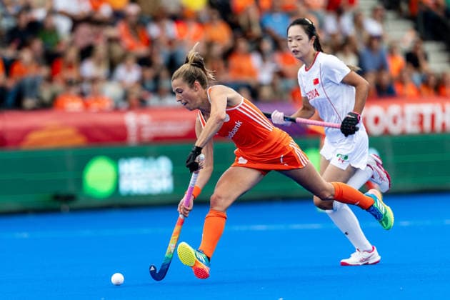 FIH Hockey World Cup: Netherlands Women v China AMSTELVEEN, NL - AUGUST 23: Xan de Waard of Netherlands Women during the FIH Hockey World Cup match between Netherlands Women and China at Wagener Stadion on August 23, 2026 in Amstelveen, Netherlands. Amstelveen Wagener Stadion Netherlands Content not available for redistribution in The Netherlands directly or indirectly through any third parties. Copyright: xMarcelxvanxPlateringenx