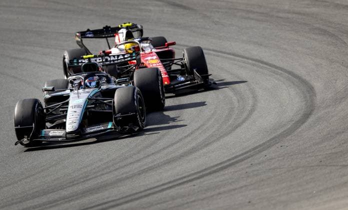 ZANDVOORT - Andrea Kimi Antonelli (Mercedes) and Lewis Hamilton (Ferrari) during the F1 Dutch Grand Prix at the Zandvoort Circuit. SANDER KONING ANP xVIxANPxSportx xxANPxIVx 566108138 originalFilename: 566108138.jpg