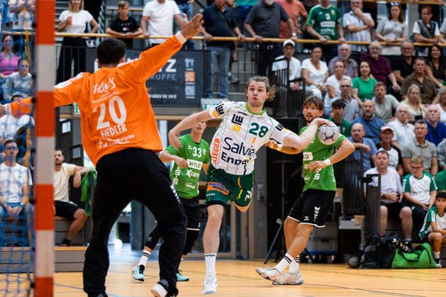 Franko LASTRO (FRISCH AUF! Goeppingen, 28) erzielt ein Tor, Aktion, Torwurf GER, HG Saarlouis vs. FRISCH AUF! Goeppingen, Handball, DHB-Pokal, 1. Runde, Spielzeit 2026 2027, 23.08.2026, GER, HG Saarlouis vs. FRISCH AUF! Goeppingen, Handball, DHB-Pokal, 1. Runde, Spielzeit 2026 2027, 23.08.2026, Saarbruecken *** Franko LASTRO FRISCH AUF Goeppingen, 28 scores a goal, play, shot on goal GER, HG Saarlouis vs. FRISCH AUF Goeppingen, handball, DHB Cup, 1st round, 2026–2027 season, August 23, 2026, GER, HG Saarlouis vs. FRISCH AUF Goeppingen, handball, DHB Cup, Round 1, 2026–2027 season, August 23, 2026, Saarbrücken Copyright: xEibnerxPressefoto OliverxSchmidtx EP_OST