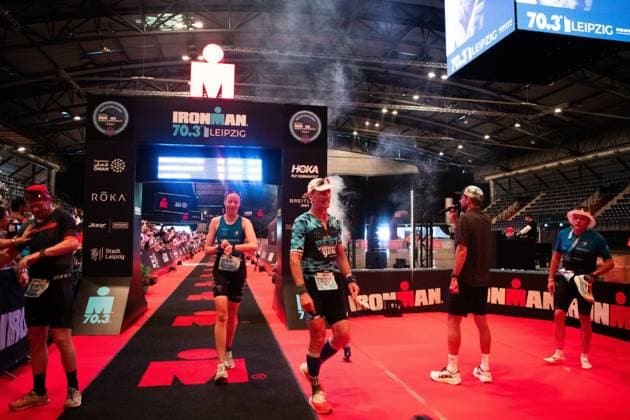 More than 2,600 athletes compete in inaugural IRONMAN 70.3 Leipzig LEIPZIG, GERMANY AUGUST 23, 2026: Athletes compete in the inaugural IRONMAN 70.3 Leipzig in Leipzig, Germany, on August 23, 2026, marking the first edition of the middle-distance triathlon held in the city. More than 2,600 athletes from Germany and abroad took part in the event, which combines swimming, cycling and running, as spectators gathered along the course to watch the competition. Leipzig Saxony Germany Copyright: x xMariaxCastrox xJNAxPressx