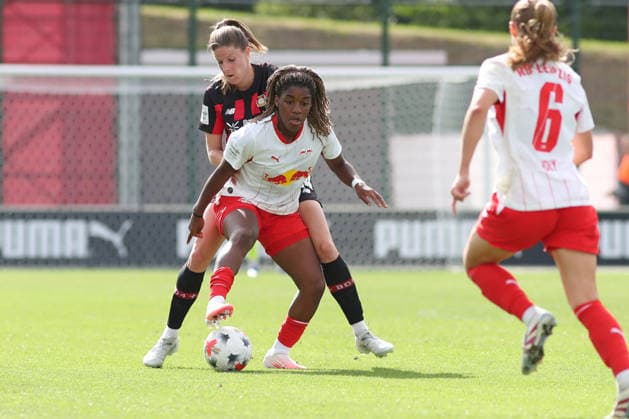 Google Pixel Frauen-Bundesliga, RB Leipzig - Bayer Leverkusen; 23.08.2026 Delice Boboy (17, RB Leipzig) vor Lilla Turanyi (24, Bayer Leverkusen). Fußball, Google Pixel Frauen-Bundesliga, Saison 2026 2027, 1. Spieltag: RB Leipzig vs. Bayer 04 Leverkusen am 23.08.2026, Trainingszentrum Cottaweg, Leipzig. DFB REGULATIONS PROHIBIT ANY USE OF PHOTOGRAPHS AS IMAGE SEQUENCES AND OR QUASI-VIDEO. *** Google Pixel Women s Bundesliga, RB Leipzig vs. Bayer Leverkusen, August 23, 2026; Delice Boboy 17, RB Leipzig ahead of Lilla Turanyi 24, Bayer Leverkusen Soccer, Google Pixel Women s Bundesliga, 2026–2027 season, Matchday 1: RB Leipzig vs. Bayer 04 Leverkusen on August 23, 2026, Cottaweg Training Center, Leipzig. DFB regulations prohibit any use of photographs as image sequences and or quasi-video. Copyright: xBEAUTIFULxSPORTS JanxKaeferx