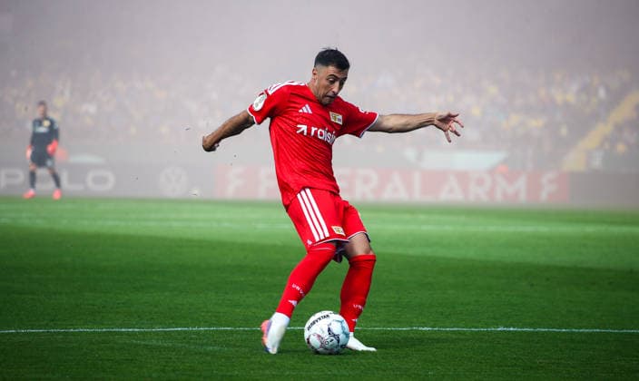Deutschland: Fussball DFB-Pokal 2026 2027, 1. Runde - Eintracht Braunschweig - 1. FC Union Berlin - Eintracht-Stadion (Braunschweig): Torchance Josip JuranoviÄ‡ Josip Juranovic (1. FC Union Berlin, 18) *** Germany Soccer DFB Cup 2026–2027, 1st Round: Eintracht Braunschweig vs. 1. FC Union Berlin at Eintracht Stadium, Braunschweig; scoring chance by Josip JuranoviÄ‡ (1. FC Union Berlin), 18 Copyright: xAymanxAlahmedx