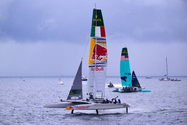 GER, Sail GP, Rockwool Germany Sail Grand Prix, Sassnitz, 22.-23.08.2026, Deutschland, Samstag, 23.08.2026, Renntag 2, RED BULL ITALY - Sail GP Team - Italy; Driver - Phil Robertson, U.S. SAIL GP TEAM - United States; Driver - Taylor Canfield,, GER, Sail GP, Rockwool Germany Sail Grand Prix, Sassnitz, 22.-23.08.2026, Deutschland, Samstag, 23.08.2026, Renntag 2, *** GER, Sail GP, Rockwool Germany Sail Grand Prix, Sassnitz, August 22–23, 2026, Germany, Saturday, August 23, 2026, Race Day 2, RED BULL ITALY Sail GP Team Italy Driver Phil Robertson, U.S. Sail GP Team United States Driver Taylor Canfield, GER, Sail GP, Rockwool Germany Sail Grand Prix, Sassnitz, August 22–23, 2026, Germany, Saturday, August 23, 2026, Race Day 2, Copyright: xClaudiusxRauchx
