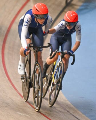 2026 UCI Junior Track World Championships Picture by Mathew Wells SWpix.com - 23 08 2026 - Cycling - 2026 UCI Junior Track World Championships - Heusden-Zolder, Flanders, Belgium - Women Madison Final - Jessica Rouat and Zoe Bihan of France Copyright: x xSWpix.comx(t axPhotographyxHubxLtd)xMathewxWells SWpix.comx SWP-3030-19244