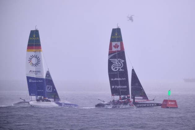 GER, Sail GP, Rockwool Germany Sail Grand Prix, Sassnitz, 22.-23.08.2026, Deutschland, Samstag, 23.08.2026, Renntag 2, GERMANY BY DEUTSCHE BANK - Sail GP Team - Germany; Driver - Erik Kosegarten-Heil, NORTHSTAR - Sail GP TeaM - CANADA; Driver - Giles Scott, GER, Sail GP, Rockwool Germany Sail Grand Prix, Sassnitz, 22.-23.08.2026, Deutschland, Samstag, 23.08.2026, Renntag 2, *** GER, Sail GP, Rockwool Germany Sail Grand Prix, Sassnitz, August 22–23, 2026, Germany, Saturday, August 23, 2026, Race Day 2, GERMANY BY DEUTSCHE BANK Sail GP Team Germany Driver Erik Kosegarten Heil, NORTHSTAR Sail GP Team CANADA Driver Giles Scott, GER, Sail GP, Rockwool Germany Sail Grand Prix, Sassnitz, August 22–23, 2026, Germany, Saturday, August 23, 2026, Race Day 2, Copyright: xClaudiusxRauchx