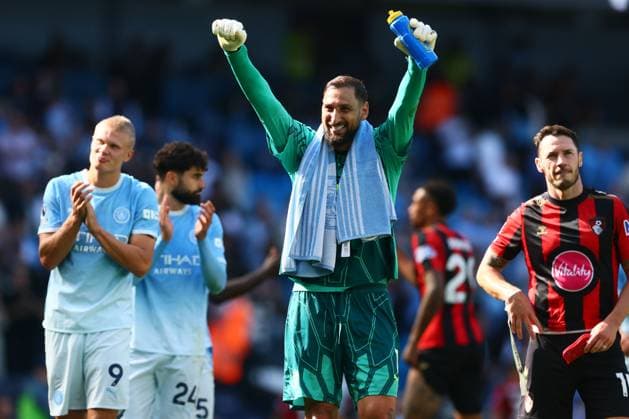 Gianluigi Donnarumma of Manchester City celebrates at full time Manchester City v AFC Bournemouth, Premier League Football, Football, Etihad Stadium, Manchester, UK - 23 Aug 2026Manchester Etihad Stadium United Kingdom EDITORIAL USE ONLY No use with unauthorised audio, video, data, fixture lists, club league logos or live services. Online in-match use limited to 120 images, no video emulation. No use in betting, games or single club league player publications.  Copyright: xPaulxCurrie Shutterstockx 17112312da